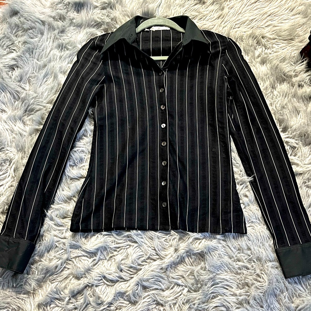Rayure Vintage Black Sexy Button-down shirt